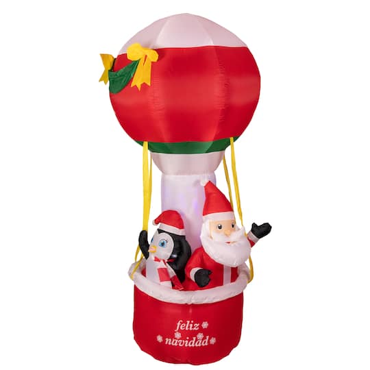 Northlight 8Ft Pre-Lit Inflatable Feliz Navidad Hot Air Balloon Indoor/Outdoor Christmas Decoration | 8 ft | Michaels®